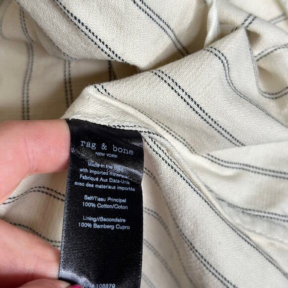 RAG & BONE Millie Striped Blazer Ivory Black Pinstripe {L50} - Picture 6 of 6